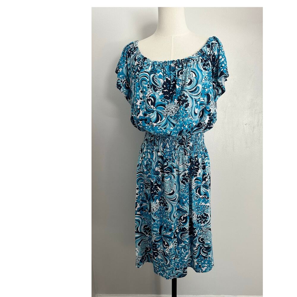 Lilly Pulitzer Clarette Dress L Mermazing Coastal/Preppy/Summer/Resort Midi